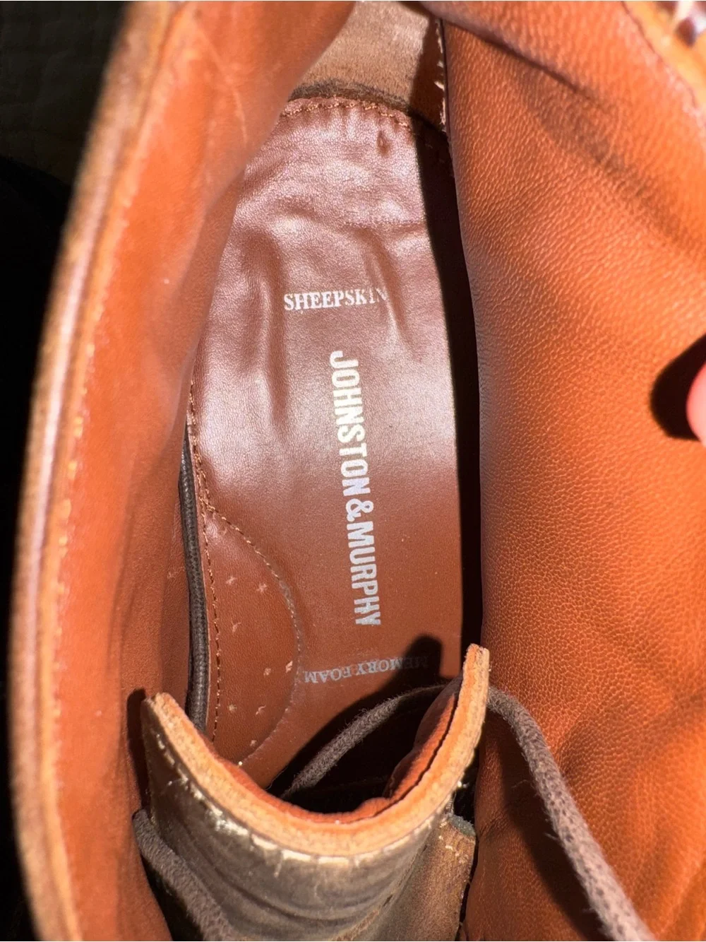 Johnston & Murphy Brown Leather Chukka Boots Sheepskin Lined Men’s 10M